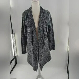 IZ Byer Women's Gray Long Sleeve Open Front Cardigan Size Medium